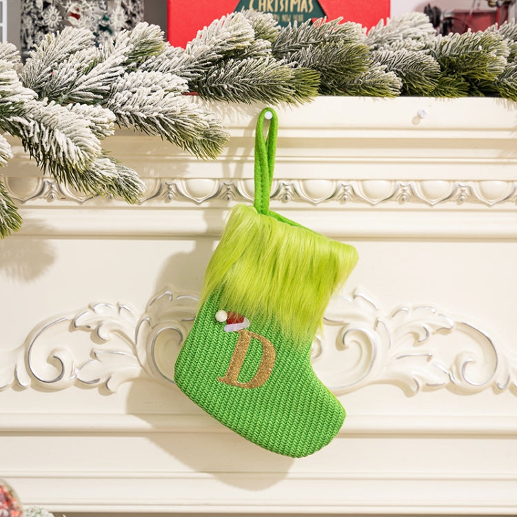Knitted Letter Christmas Sock DIY Home Hangings, Style: D