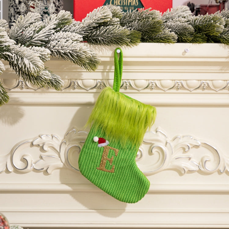 Knitted Letter Christmas Sock DIY Home Hangings, Style: E