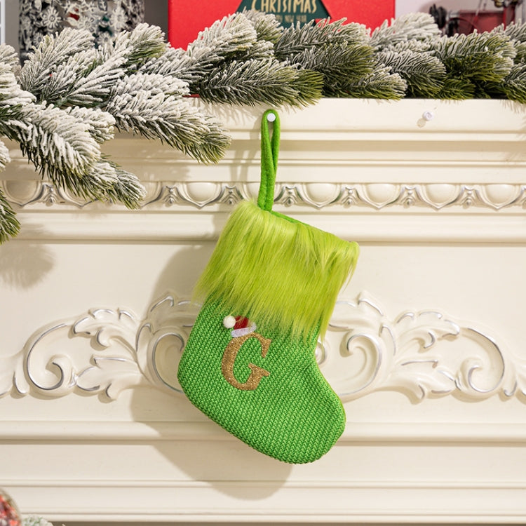 Knitted Letter Christmas Sock DIY Home Hangings, Style: G