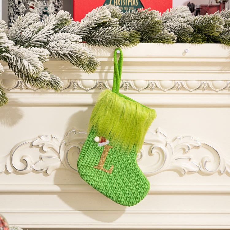 Knitted Letter Christmas Sock DIY Home Hangings, Style: L