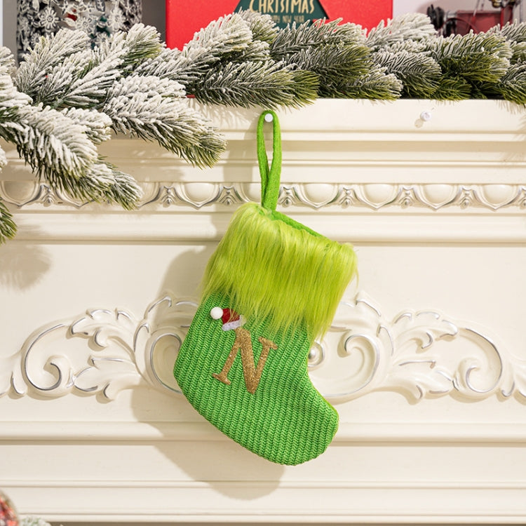 Knitted Letter Christmas Sock DIY Home Hangings, Style: N