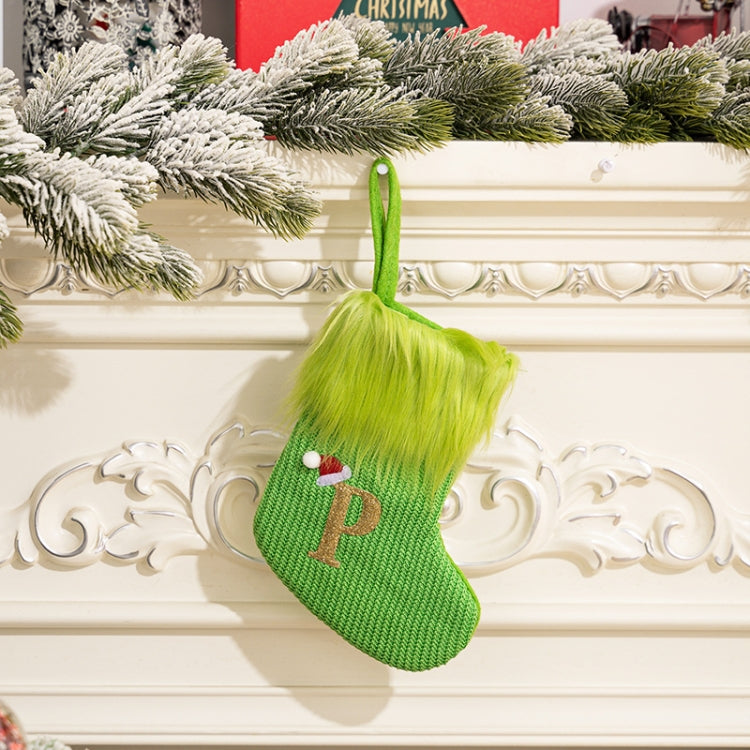 Knitted Letter Christmas Sock DIY Home Hangings, Style: P