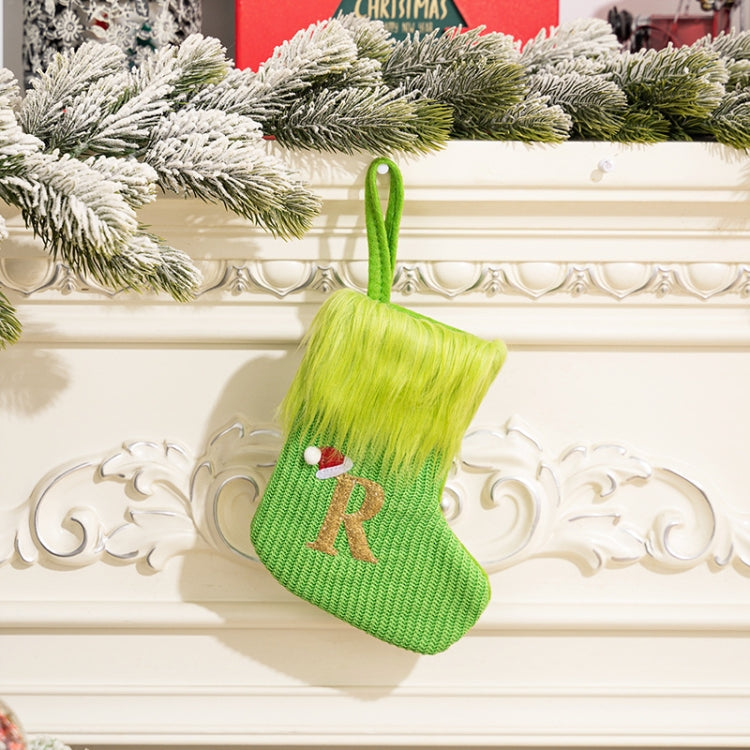 Knitted Letter Christmas Sock DIY Home Hangings, Style: R