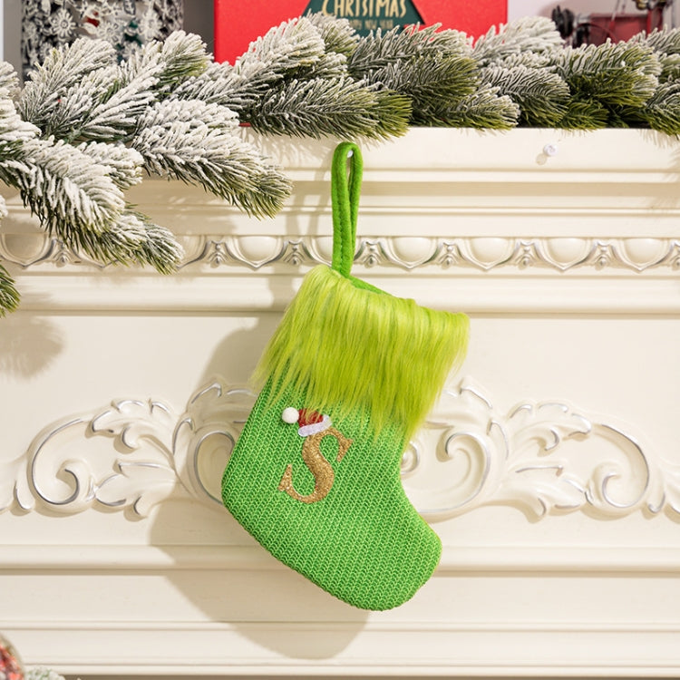 Knitted Letter Christmas Sock DIY Home Hangings, Style: S