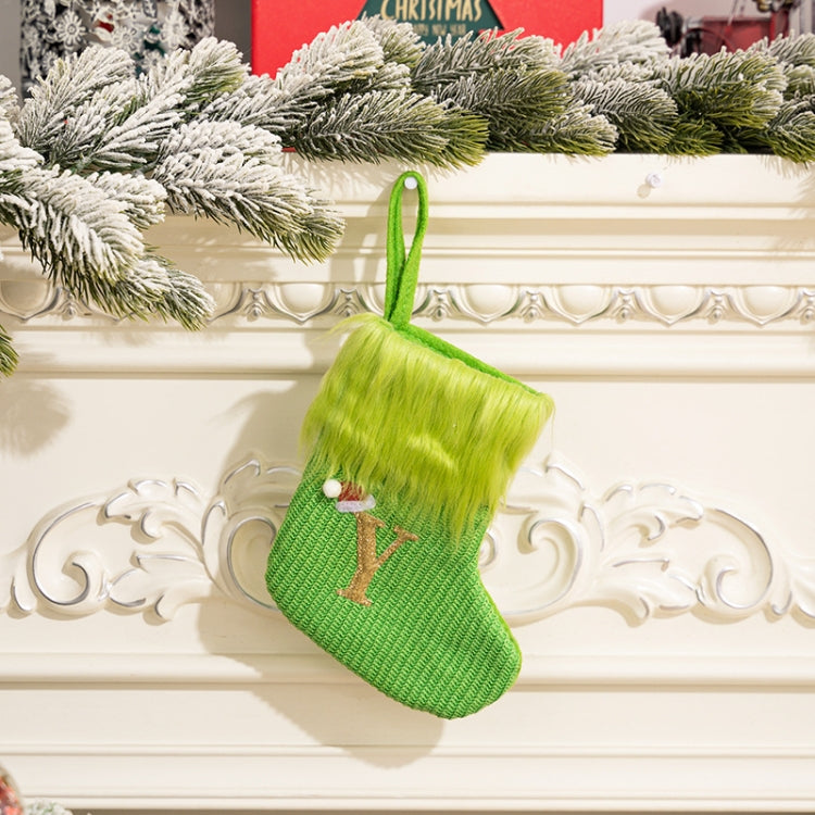Knitted Letter Christmas Sock DIY Home Hangings, Style: Y