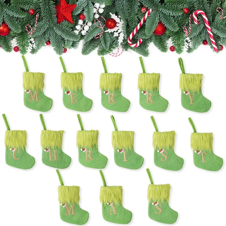 Knitted Letter Christmas Sock DIY Home Hangings, Style: E