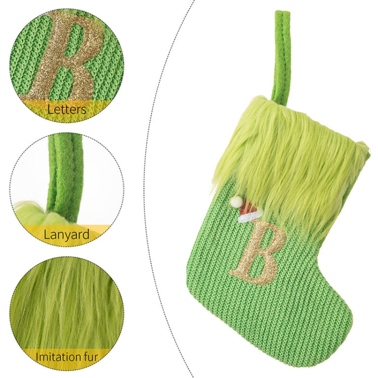 Knitted Letter Christmas Sock DIY Home Hangings, Style: I
