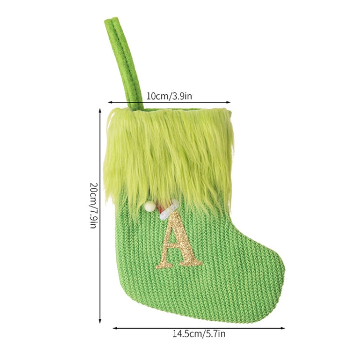 Knitted Letter Christmas Sock DIY Home Hangings, Style: L