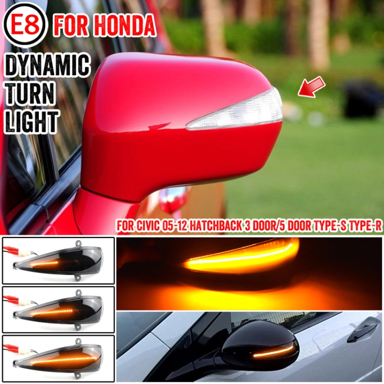 1pair For Honda Civic 8th Rearview Mirror Turn Signal Indicator Lights - Single Yellow Light Running
