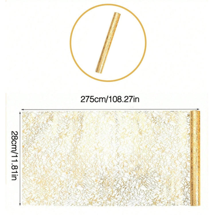 Simple Gold-stamped Table Runner for Event Party, Wedding , Christmas 11 x 108 Inch