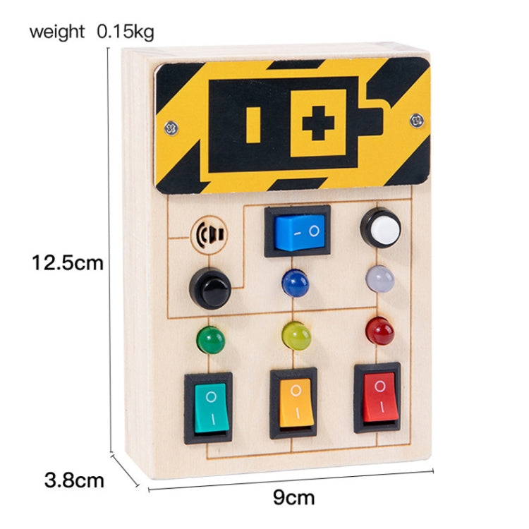 Montessori Busy Board Sensory Toys Wooden With LED Light Switch Control Board Children Educational Toy, Style: Basic Square