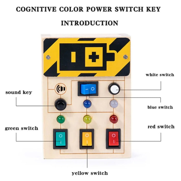 Montessori Busy Board Sensory Toys Wooden With LED Light Switch Control Board Children Educational Toy, Style: Basic Square