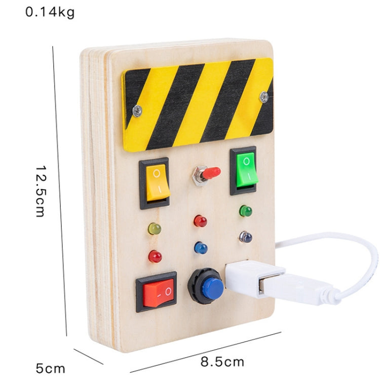 Montessori Busy Board Sensory Toys Wooden With LED Light Switch Control Board Children Educational Toy, Style: Basic USB
