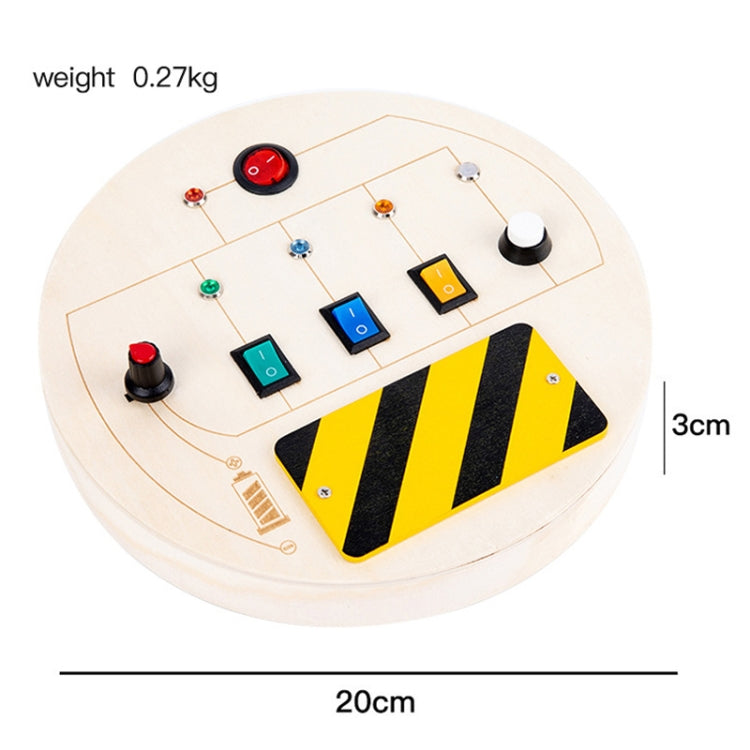 Montessori Busy Board Sensory Toys Wooden With LED Light Switch Control Board Children Educational Toy, Style: Basic Round