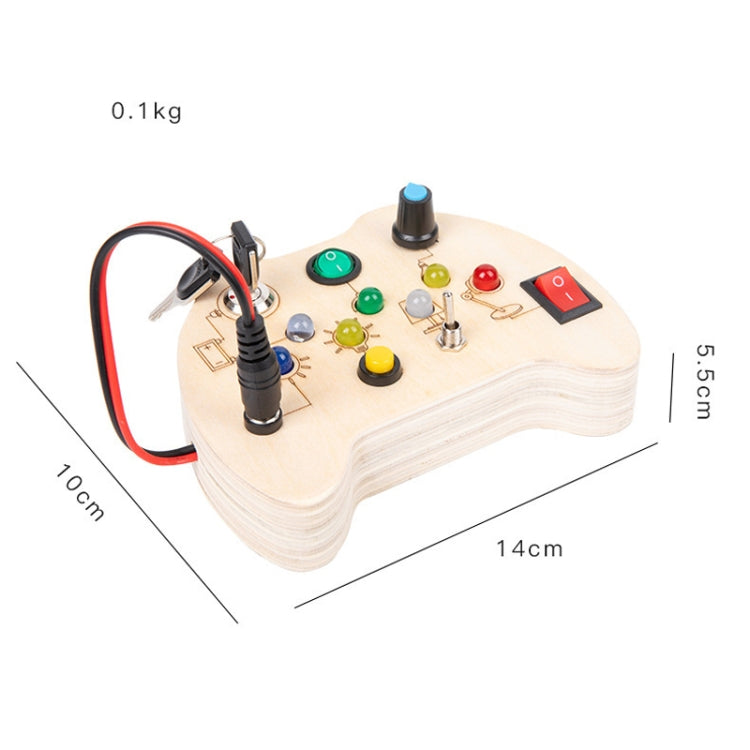Montessori Busy Board Sensory Toys Wooden With LED Light Switch Control Board Children Educational Toy, Style: Handle