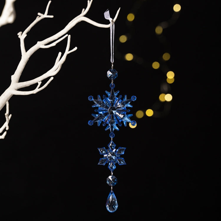 Acrylic Double Layer Snowflake Ice Cream Hanging Christmas Decoration Supplies