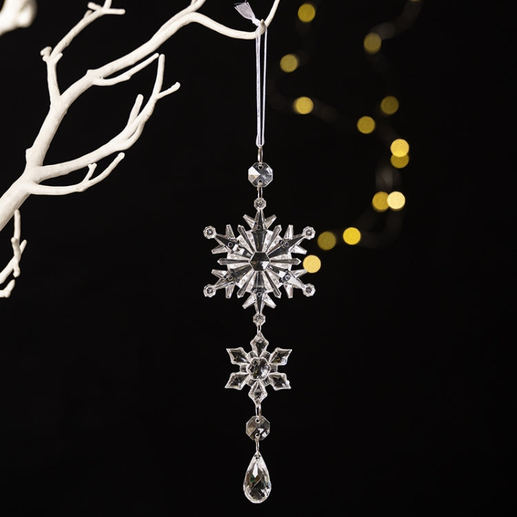 Acrylic Double Layer Snowflake Ice Cream Hanging Christmas Decoration Supplies