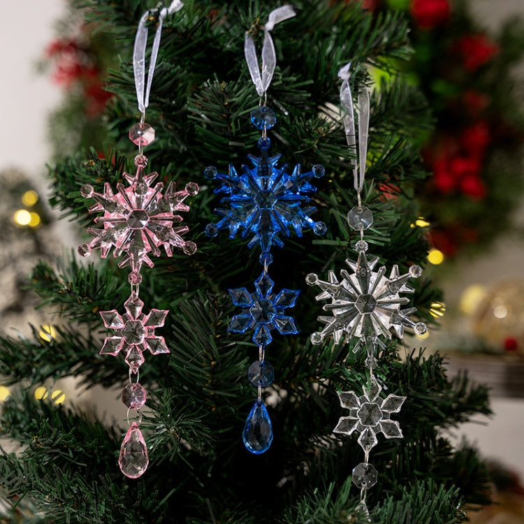Acrylic Double Layer Snowflake Ice Cream Hanging Christmas Decoration Supplies