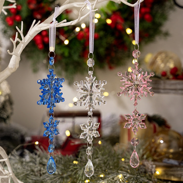 Acrylic Double Layer Snowflake Ice Cream Hanging Christmas Decoration Supplies