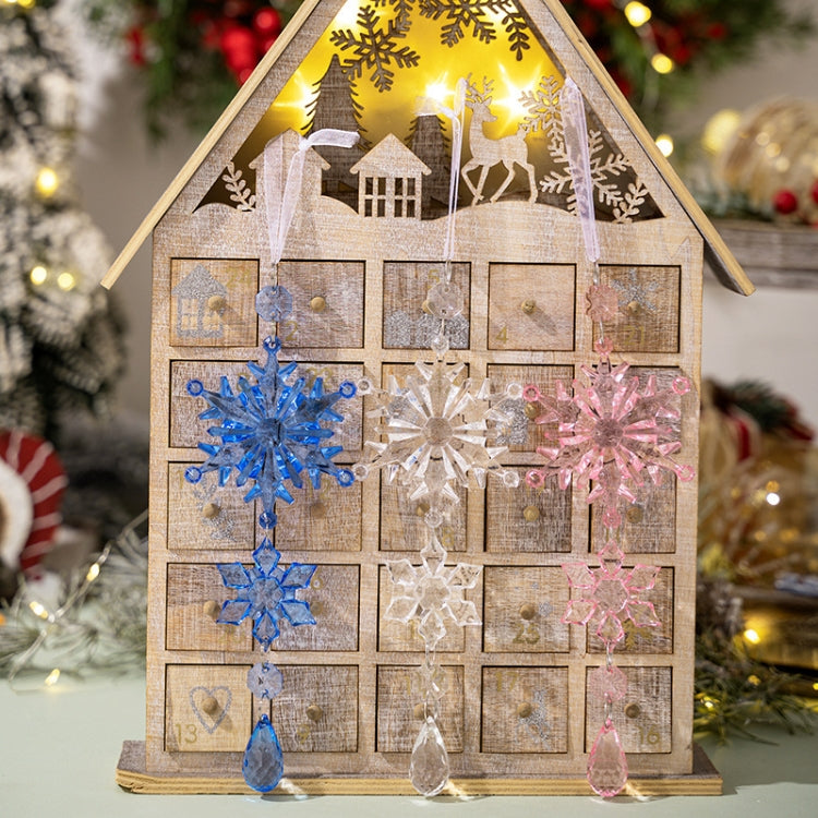 Acrylic Double Layer Snowflake Ice Cream Hanging Christmas Decoration Supplies