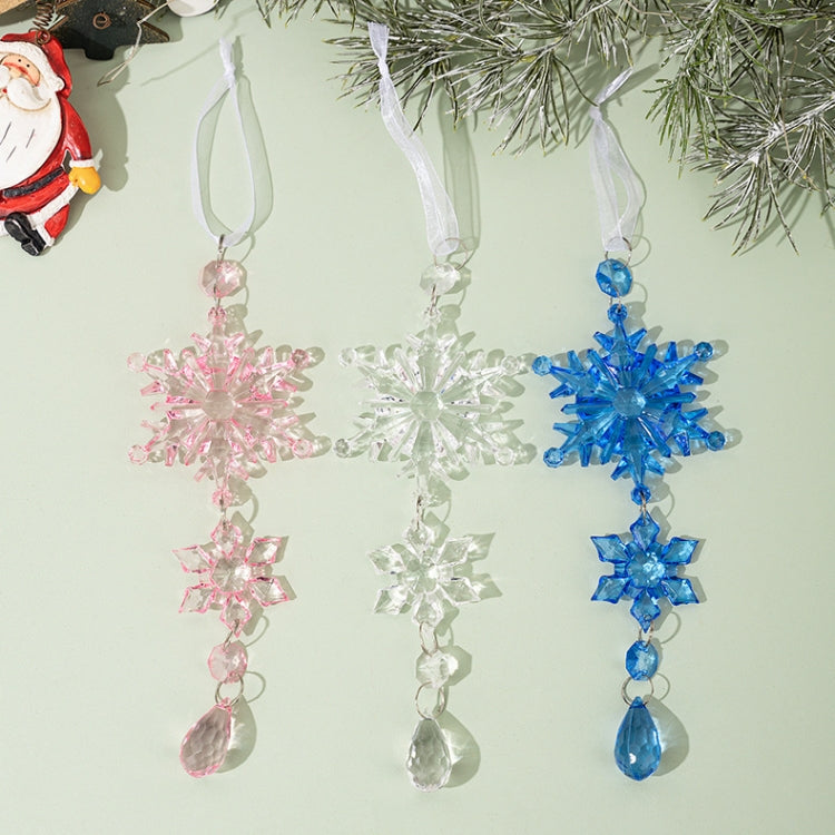 Acrylic Double Layer Snowflake Ice Cream Hanging Christmas Decoration Supplies