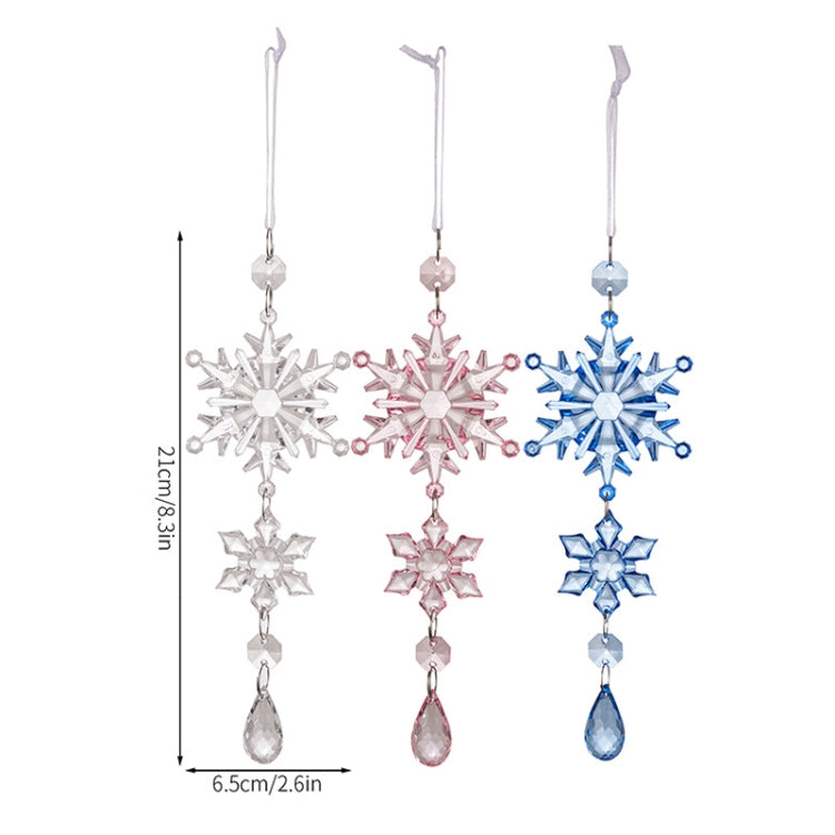 Acrylic Double Layer Snowflake Ice Cream Hanging Christmas Decoration Supplies