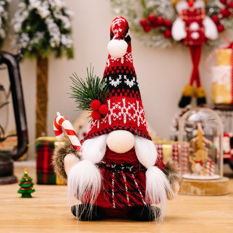 Christmas Decoration Plush Knitted Bent Hat Gnome Figurine Ornament