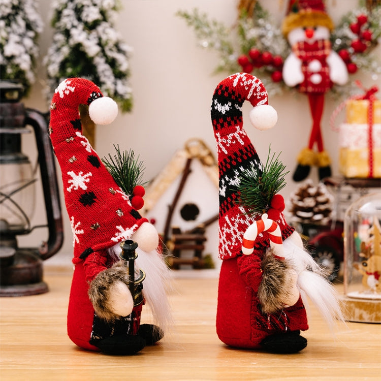 Christmas Decoration Plush Knitted Bent Hat Gnome Figurine Ornament