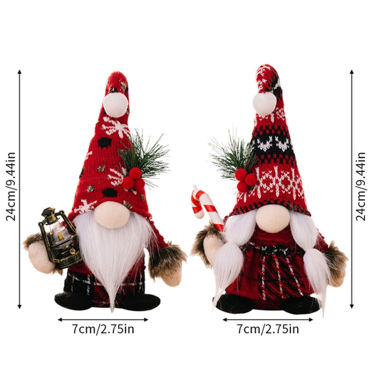 Christmas Decoration Plush Knitted Bent Hat Gnome Figurine Ornament