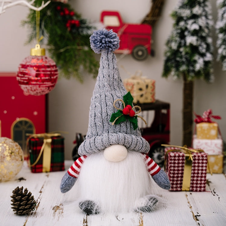 Knitted Pointed Hat Gnome Figurine With Lights Christmas Decorations