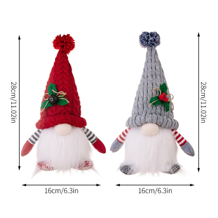Knitted Pointed Hat Gnome Figurine With Lights Christmas Decorations