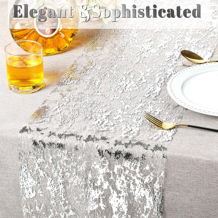 Glitter Foil Thin Mesh Table Runner for Event Party, Wedding, Christmas 11 X 108 Inch