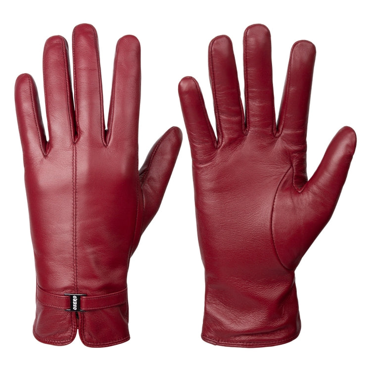 Women Sheepskin Wool Fleece Lined Windproof Warm Gloves Touchscreen Thick Snow Driving Gloves, Size: M