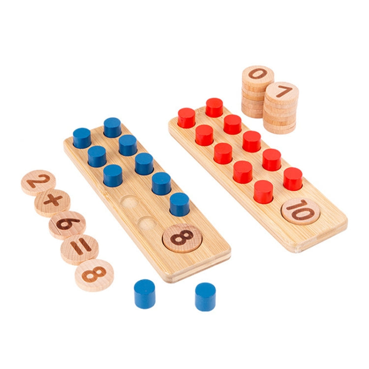 Wooden Children Math Number Sense Enlightenment Logic Cultivation Montessori Educational Toy Teaching Aids - 10 Grid Array
