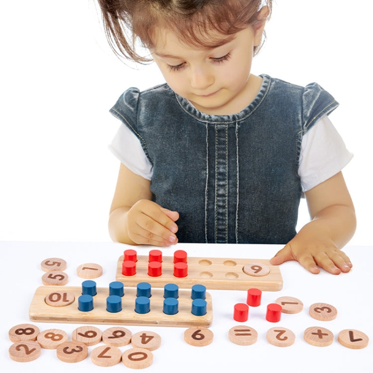Wooden Children Math Number Sense Enlightenment Logic Cultivation Montessori Educational Toy Teaching Aids - 10 Grid Array
