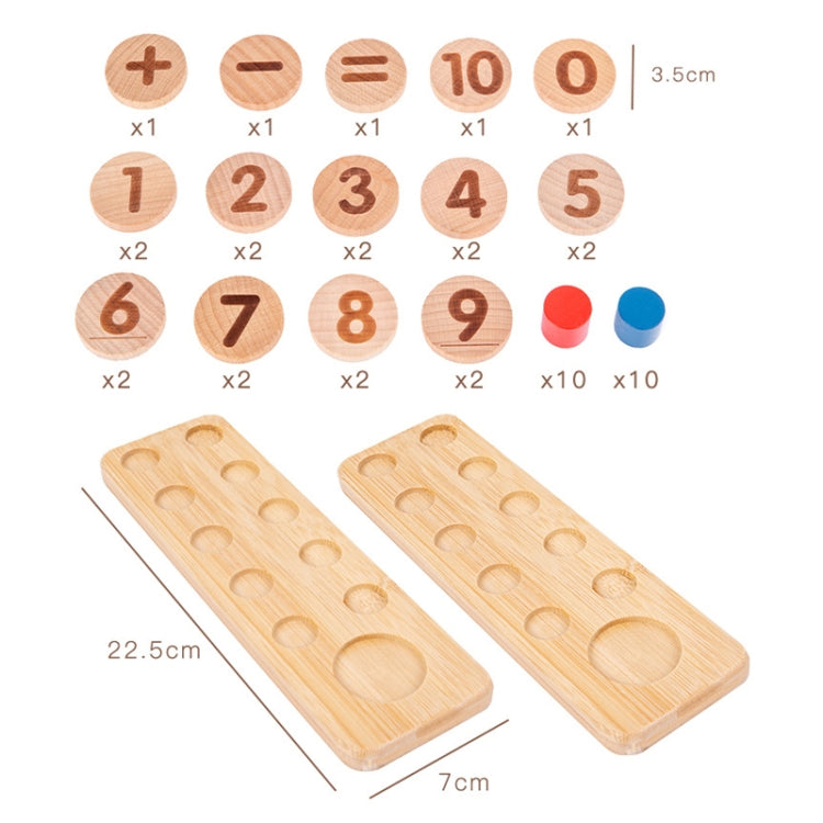 Wooden Children Math Number Sense Enlightenment Logic Cultivation Montessori Educational Toy Teaching Aids - 10 Grid Array
