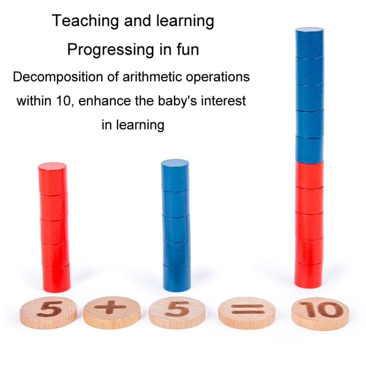 Wooden Children Math Number Sense Enlightenment Logic Cultivation Montessori Educational Toy Teaching Aids - 10 Grid Array
