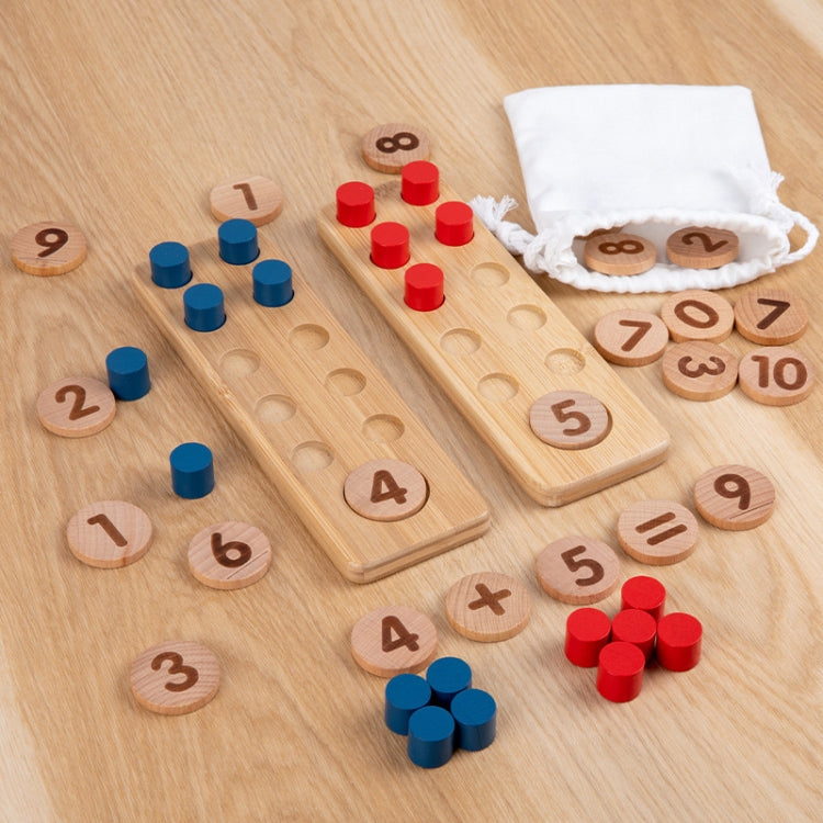 Wooden Children Math Number Sense Enlightenment Logic Cultivation Montessori Educational Toy Teaching Aids - 10 Grid Array