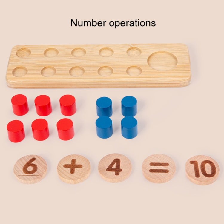 Wooden Children Math Number Sense Enlightenment Logic Cultivation Montessori Educational Toy Teaching Aids - 10 Grid Array