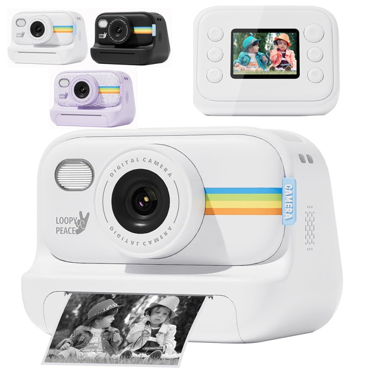 2.0-Inch LED Flash 1080P HD Recording Photo Printing Camera With 3-Rolls Paper, Color: Black+32G