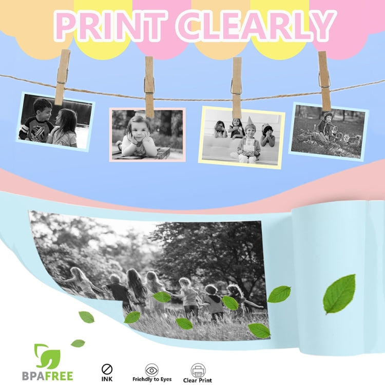 2.0-Inch LED Flash 1080P HD Recording Photo Printing Camera With 3-Rolls Paper, Color: Purple+32G