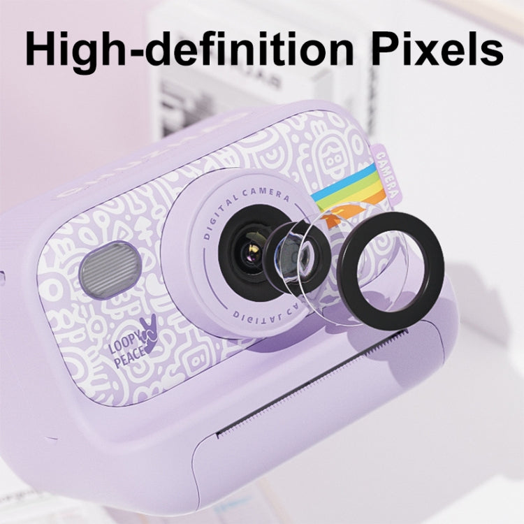 2.0-Inch LED Flash 1080P HD Recording Photo Printing Camera With 3-Rolls Paper, Color: White+32G