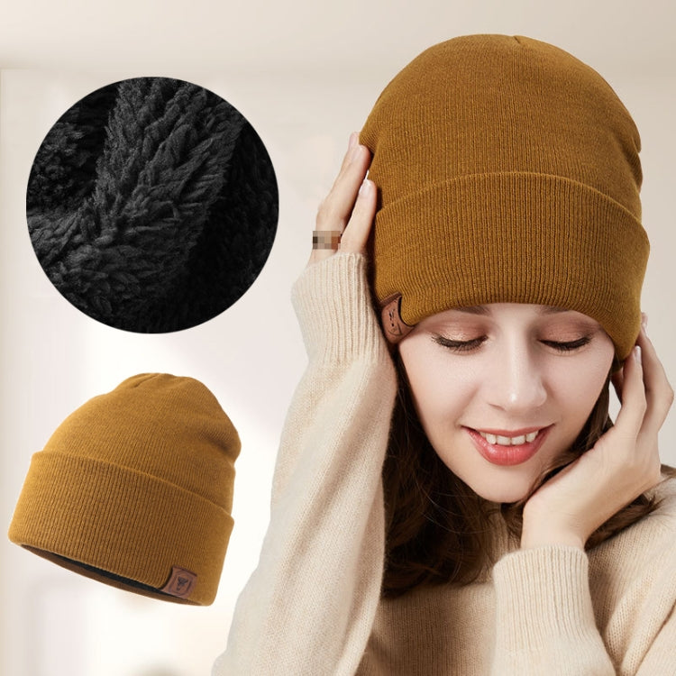 OZERO Plain Warm Wool Hat With Fleece Lining Knitted Beanie For Men And Women