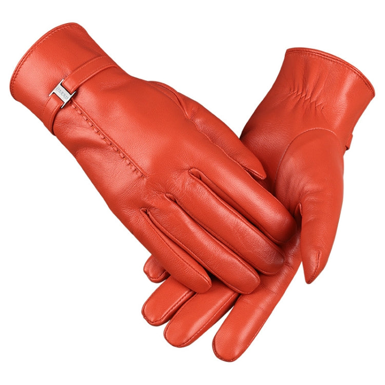 OZERO Women Sheepskin Warm Gloves with Fleece Lining Split Finger Elasticated Gloves, Size: M