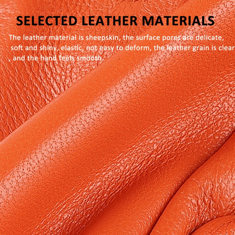 OZERO Women Sheepskin Warm Gloves with Fleece Lining Split Finger Elasticated Gloves, Size: M