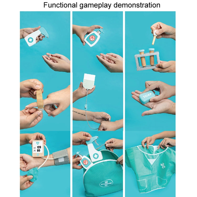 36pcs /Set Children Role Playing Doctor Toys Wooden Simulation Luxury Medicine Case Baby Girl Pretend Play Toy