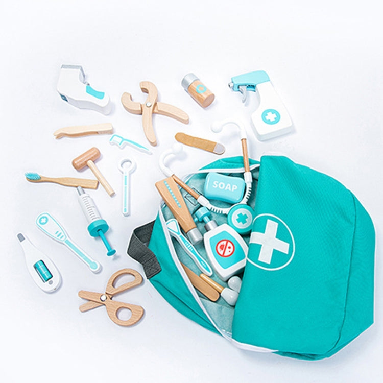 36pcs /Set Children Role Playing Doctor Toys Wooden Simulation Luxury Medicine Case Baby Girl Pretend Play Toy