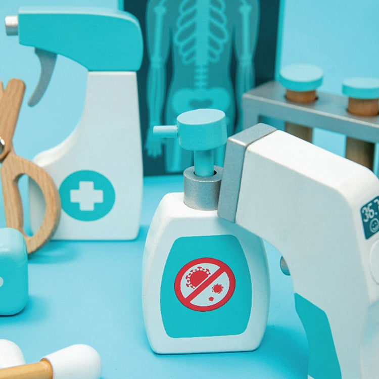 36pcs /Set Children Role Playing Doctor Toys Wooden Simulation Luxury Medicine Case Baby Girl Pretend Play Toy