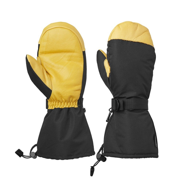 Winter Ski Snow Gloves for Men and Women Outdoor Sport Shovel Ski Gloves, Style: Abalone Yellow