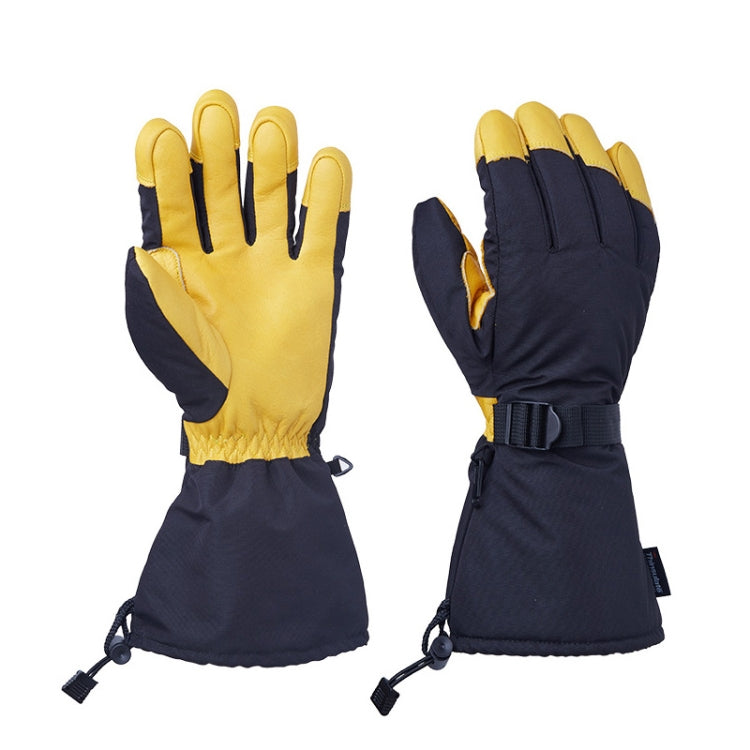 Winter Ski Snow Gloves for Men and Women Outdoor Sport Shovel Ski Gloves, Style: Five-finger Yellow
